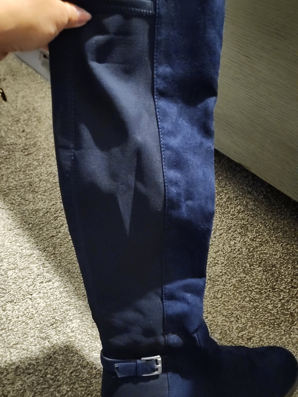 Liz Claiborne all Navy Suede Knee Boots - Picture 4 of 6